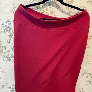 Lularoe red stretch pencil skirt